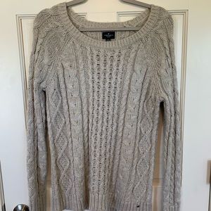 American Eagle Women’s Long Sleeve Sweater Silver Metallic Size M